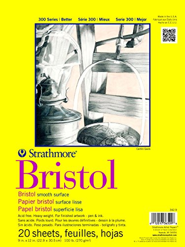 Strathmore 300 Series Bristol Pad - 9x12 Inches, 20 Sheets, Smooth Surface