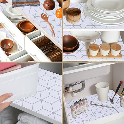 GMCOZY Non-Adhesive Shelf Liner, 15" x 20' Waterproof Cabinet Drawer Mat