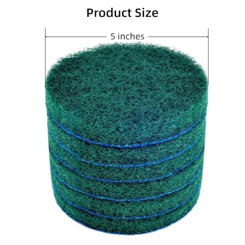 Kichwit 6 Pack Green Super Abrasive Replacement Scrub Pads - 5 Inch