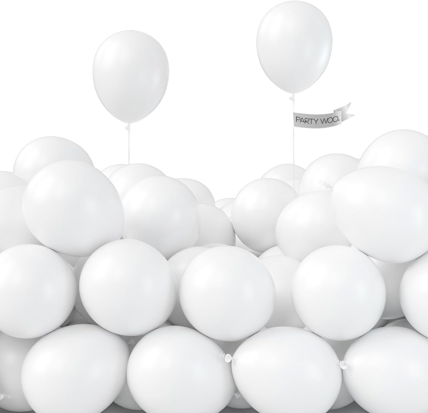 PartyWoo 50 Pcs Matte White Balloons - Perfect for Balloon Garlands & Wedding Decorations