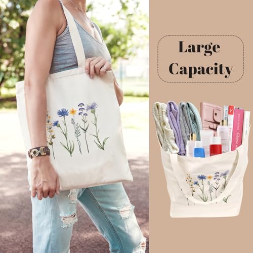 Aesthetic Cotton Canvas Tote Bag for Women - Reusable & Stylish