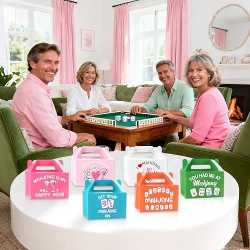 12 Mahjong Gift Boxes - Colorful Party Favor Treat Boxes
