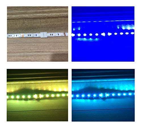10-Pack 4-Pin SMD 5050 RGB LED Strip Connectors - Solderless Snap Extensions for 10mm Strips