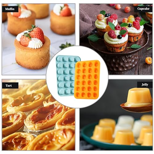 Silicone Mini Muffin Pan Set - 24 Cup Non-Stick Molds, BPA Free