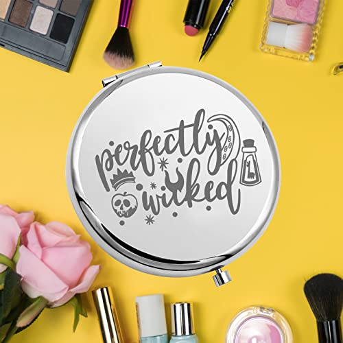 Villains Perfectly Wicked Stainless Steel Pocket Mirror - 2.55 Inch