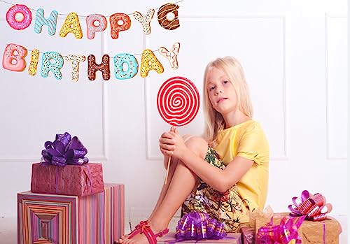 Donut Happy Birthday Banner for Kids Party Decorations
