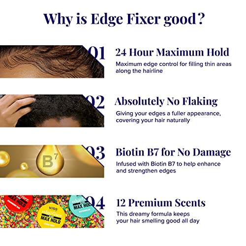 Red by Kiss Edge Fixer 24-Hour Maximum Hold Edge Wax Gel with Biotin B7