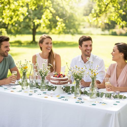 100 PCS Greenery Wedding Table Confetti with Gold Letters