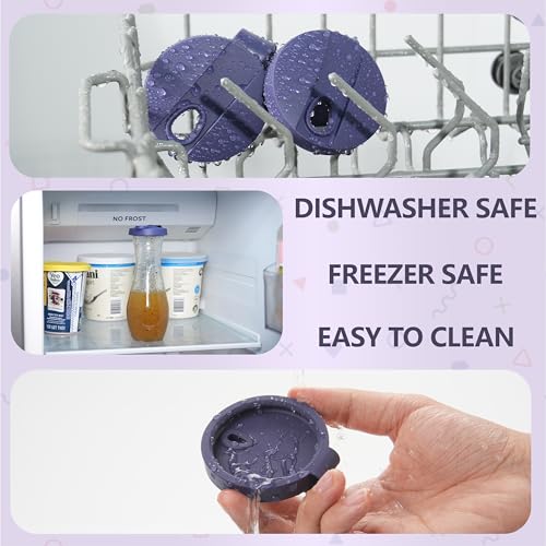 Kiicii Purple Silicone Cruet Lids for Good Seasons - 2 Pack