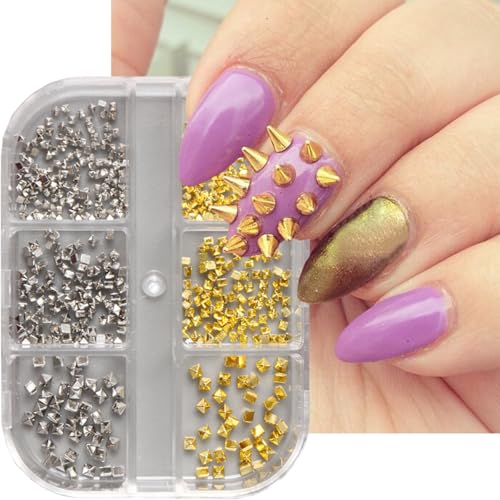 Shiny Alloy Nail Charms Gold and Silver Mixed Nail Art Studs