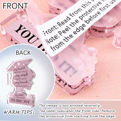 YINSSA 2026 Graduation Acrylic Plaque - Personalized Inspirational Gift for Her & Him