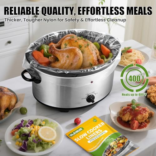 OLESBUR 30 Count Slow Cooker Liners, 13"x21", BPA-Free, Fits 3-8 Quarts