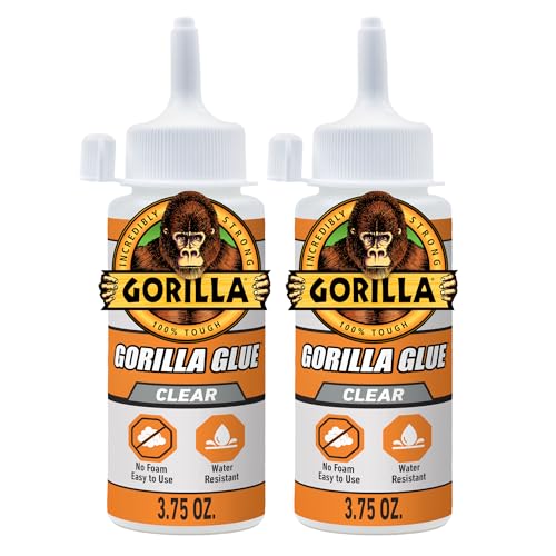Gorilla Clear Glue, All Purpose Polyurethane, 3.75 oz Bottle, 2-Pack