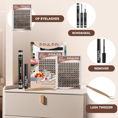 JMS&JMS DIY Lash Extension Kit 144 Pcs Wispy C Curl Manga Individual Lashes