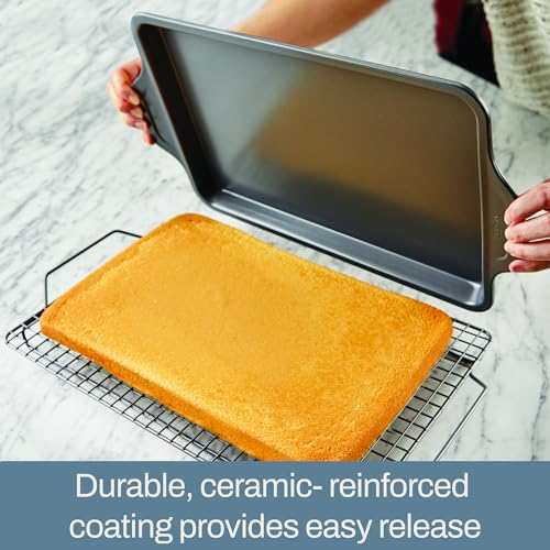 All-Clad Pro-Release Nonstick Bakeware Quarter Sheet Pan 13x9 Inch Oven Safe 450F Half Sheet, Cookie Sheet, Muffin Pan, Cooling & Baking Rack, Round Cake Pan, Loaf Pan, Baking Pan Grey