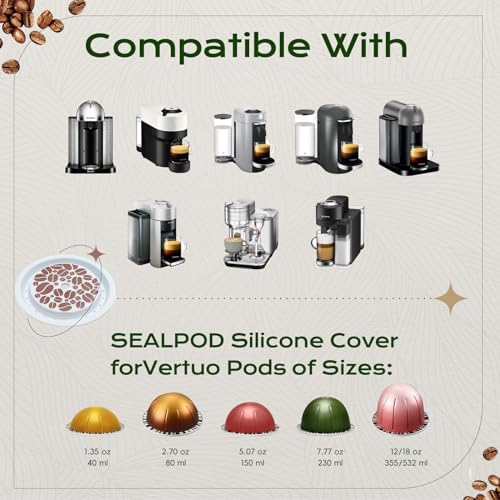 SWEETDEER Reusable Silicone Lids for Nespresso Vertuo - 4 Pcs Set
