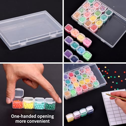 SGHUO 3-Pack Diamond Painting Storage Boxes - 28 Grid Bead Organizer