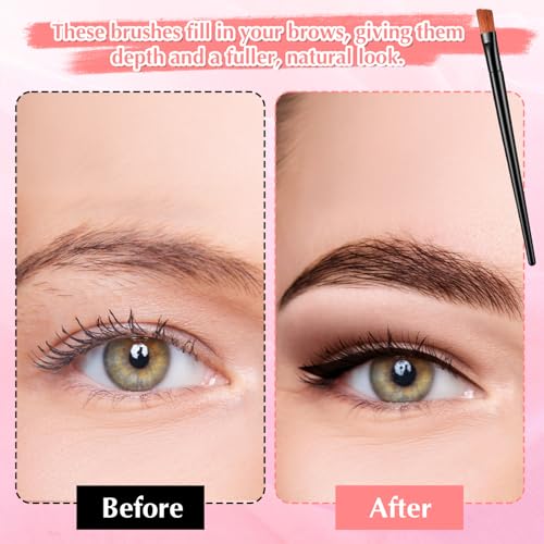 50 Pcs Disposable Angled Eyebrow Brush & Eyeliner Tint Applicator