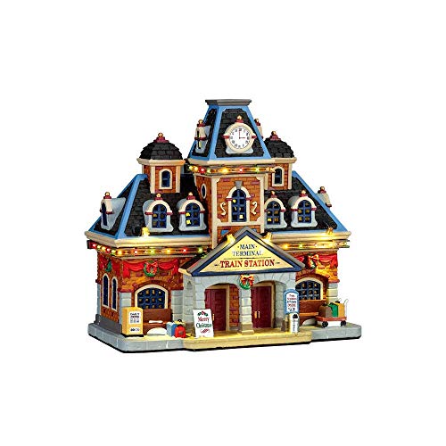 Lighted Village Train Station Model for Holiday Decor - Lemax Caddington Collection