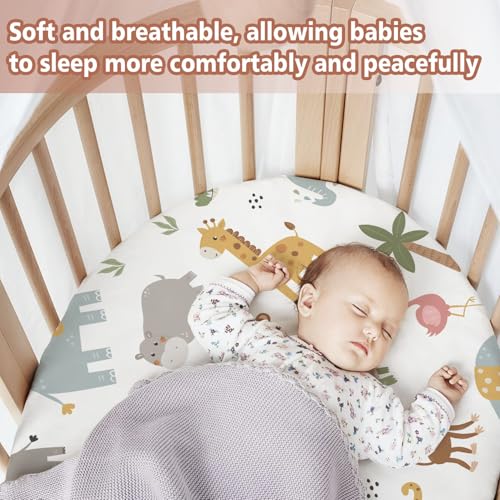 Animal Theme Baby Bassinet Sheet - Soft Fitted 32x16 Inch