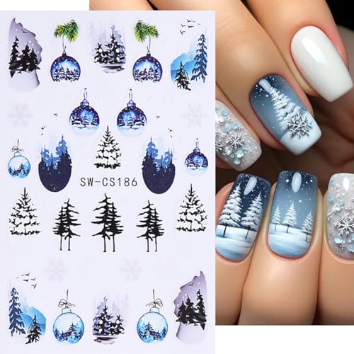 Christmas Snowman 3D Self-Adhesive Nail Art Decals - 6 Sheets