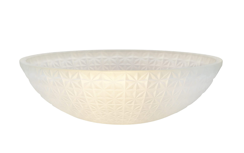 Aspen Creative 25304-76-1, Frosted Glass Shade w/Diamond Pattern for Medium Base Socket Torchiere Lamp, Swag Lamp and Pendant, 11-3/4" Diameter x 3-3/4" Height