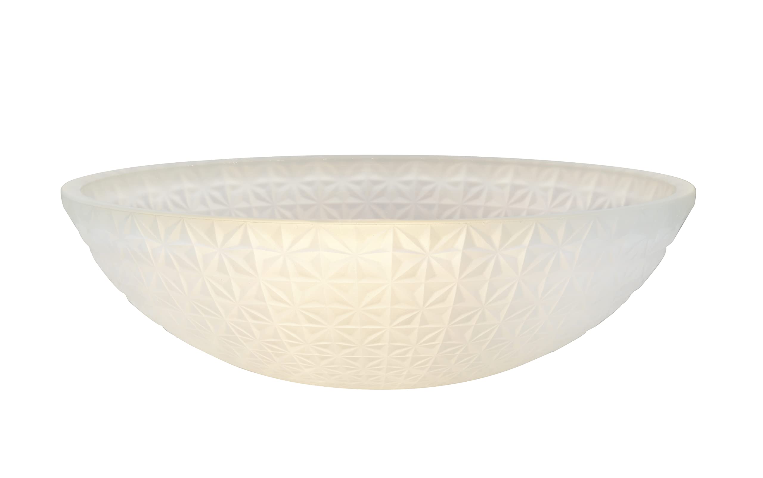 Aspen Creative 25304-76-1, Frosted Glass Shade w/Diamond Pattern for Medium Base Socket Torchiere Lamp, Swag Lamp and Pendant, 11-3/4" Diameter x 3-3/4" Height