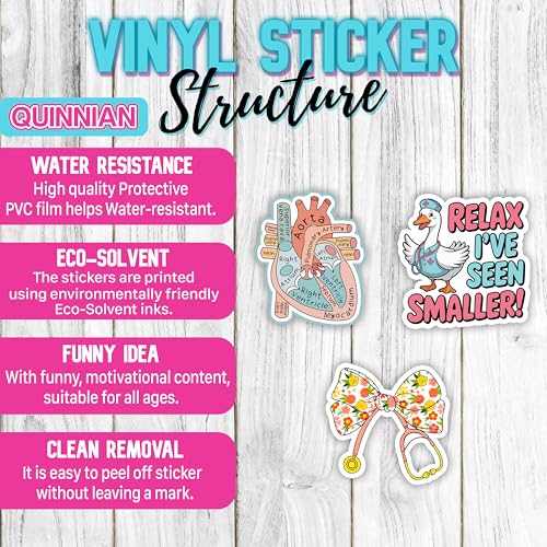 Funny Nurse Sticker Set 3-Piece Waterproof Vinyl Decals