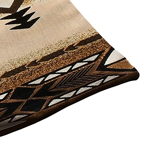 Solekla Aztec Lumbar Pillow Cover 12x20” - Cotton Linen Decorative Cushion