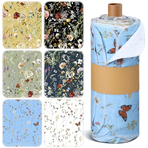 Reusable Cotton Kitchen Cloths Set - 60 Rich Flowers Pattern Towels