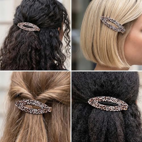 JessLab Metal Rhinestone Hair Clips Set - 6 Pcs Amber Barrettes