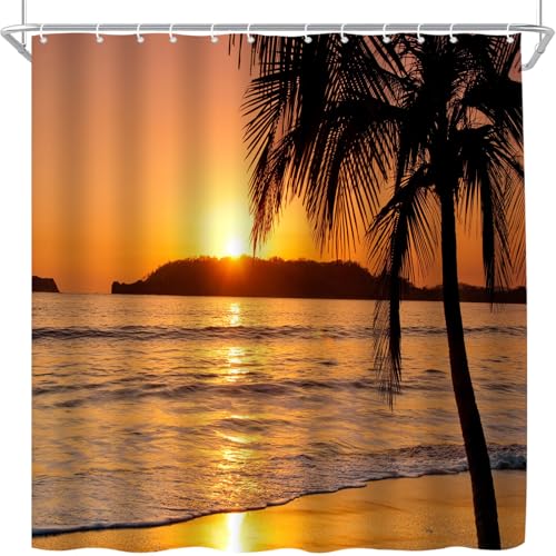 Beach Sunset Shower Curtain - Coastal Decor for Bathrooms