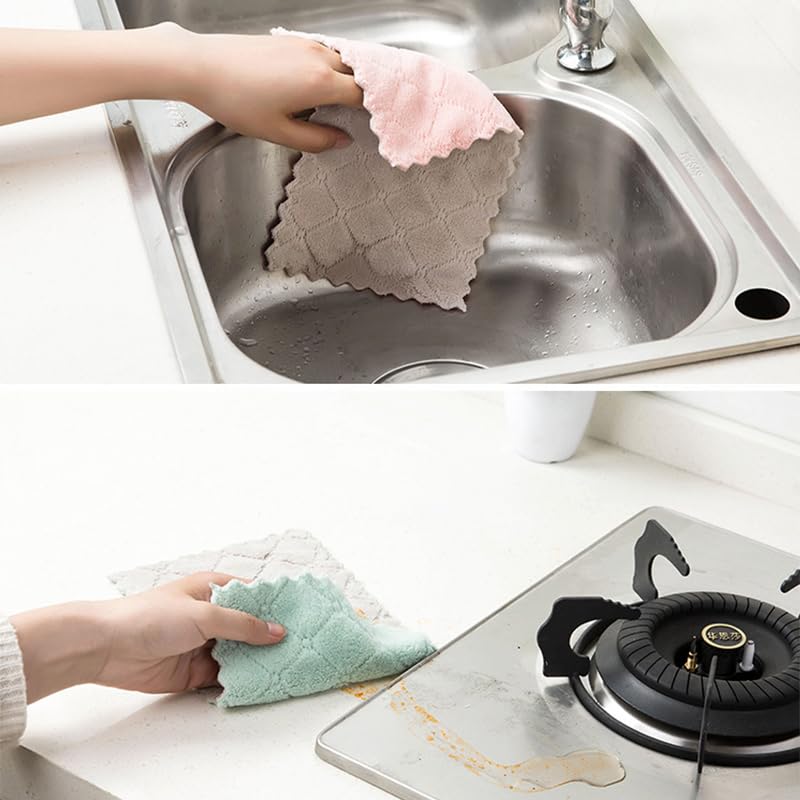 MISSJOJIAY 20 Pack Ultra Absorbent Coral Velvet Kitchen Towels