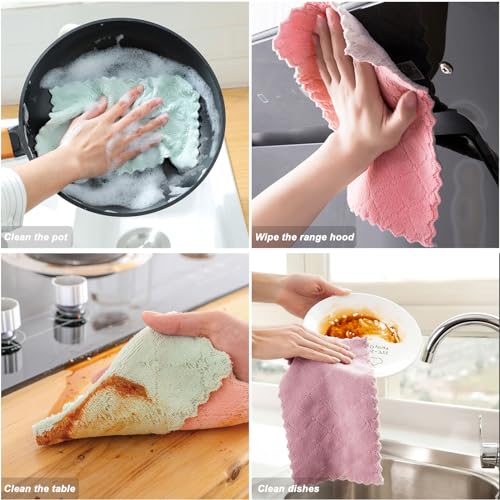 MISSJOJIAY 20 Pack Ultra Absorbent Coral Velvet Kitchen Towels