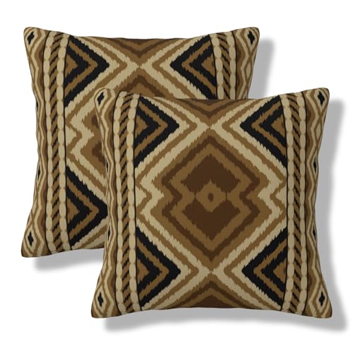 Southwest Throw Pillow Covers Set of 2 - 20x20 Aztec Design