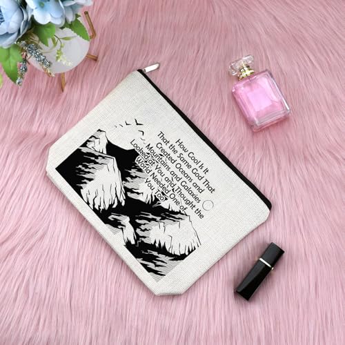 Inspirational Linen Makeup Bag Cosmetic Travel Pouch for Women
