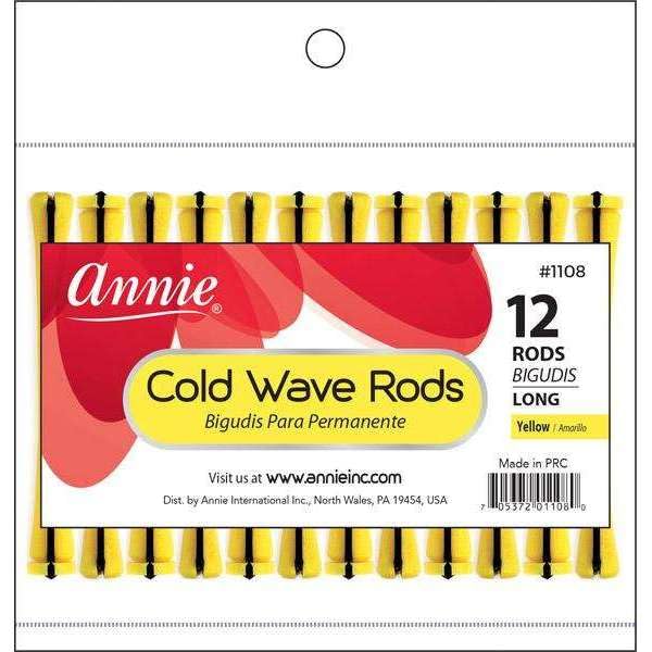 Annie Long Cold Wave Perm Rods Yellow 12-Count