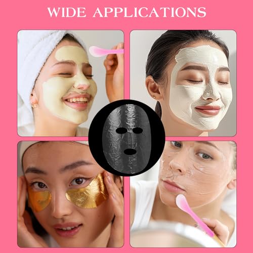 Salbsever 200 Pcs Disposable Plastic Face Masks with 2 Spatulas for Skin Care