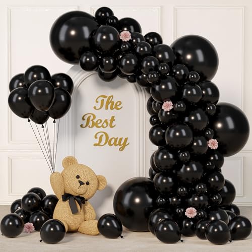 Yishebapa Balloon Arch Kit - 145pcs Black Balloons for Parties