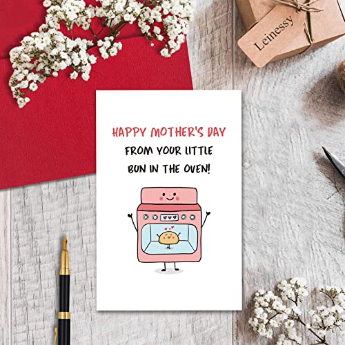 Cute Mother's Day Card for New Moms - From Your Little Bun in the Oven