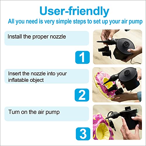BrilliantHouse Portable Electric Air Pump 4.5x3.5x3.9 Inch for Inflatable Items