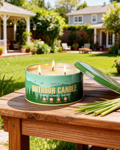 AOOVOO Citronella Candle - 12oz 3-Wick Outdoor Soy Wax Candle