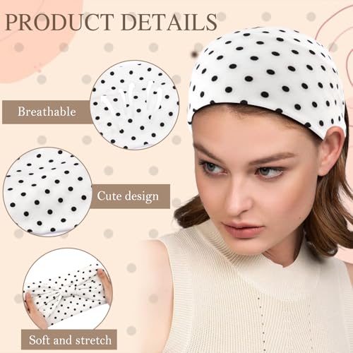 Vovii 6-Pack Polka Dot Knotted Headbands for Women Non-Slip Cotton Hair Bands