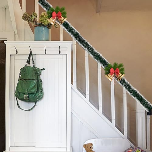 Dark White 50ft Christmas Tinsel Garland for Holiday Decorations & DIY Crafts