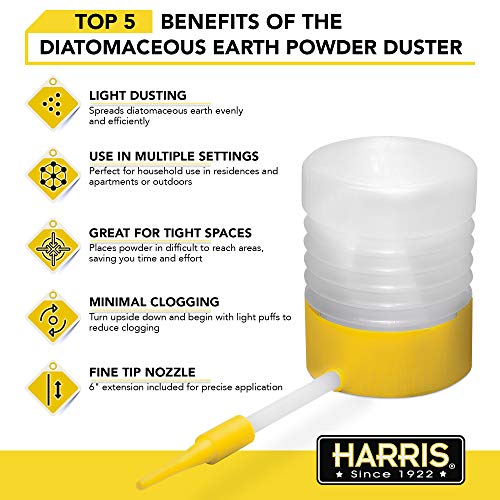 HARRIS Diatomaceous Earth Powder Duster with 6-Inch Nozzle