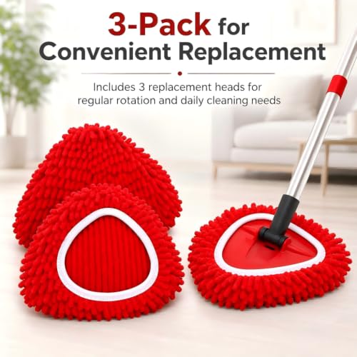 O-Cedar EasyWring Mop Replacement Heads - 3 Pack Chenille Microfiber