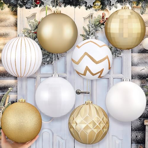 8 Pack 6 Inch Christmas Ball Ornaments - Bright Holiday Tree Decorations
