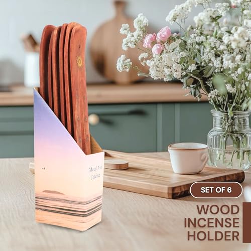 10-Inch Sun Design Wood Incense Holder for Aromatherapy