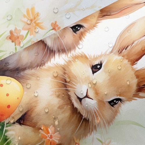 JAWO Vintage Bunny Rabbit Shower Curtain - 70x70 Inches, Spring Floral Design