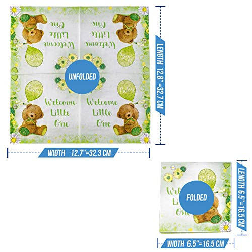 Iconikal 75-Pack Baby Shower Party Napkins Gender Neutral Green